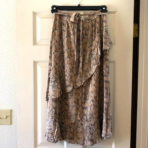 American Eagle Snake Print Midi Skirt